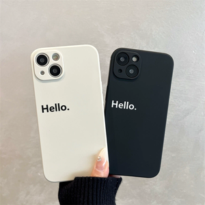 Semplice custodia per telefono <span class=keywords><strong>nero</strong></span> bianco ciao per <span class=keywords><strong>iPhone</strong></span> 15 14 13 11 12 16 Pro Max <span class=keywords><strong>XS</strong></span> 13Mini X XR Plus SE Cover in silicone Soft Shell borse - Product Image 4