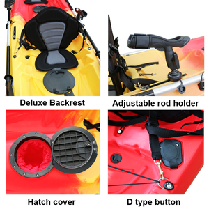 Barco de plástico duro para <span class=keywords><strong>2</strong></span> + <span class=keywords><strong>1</strong></span> Personas, <span class=keywords><strong>Kayak</strong></span> de 12 pies, <span class=keywords><strong>kayak</strong></span> de pesca con paleta en Tandem, precio competitivo - Product Image 4