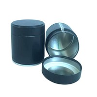 Boîtes en étain noir mat pour le stockage des aliments - forme ronde, bouchon à vis pour le thé, la poudre de matcha, les bonbons et le chocolat