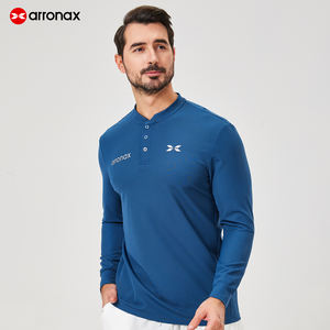 ArronaxカジュアルPickleball Wearジム服シャツランニングジムスポーツシャツフィットネスウェア男性用通気性長袖 - Product Image 1