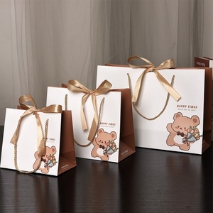Tote Paper Bag for Packaging <b>Gifts</b> Wholesale Luxurious <b>Gift</b> Bag with Ribbon Handles Gold Foil <b>Small</b> <b>Gift</b> Shopping Bags with logo - Product Image 2
