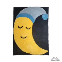 Tapis épais tufté à la main en relief motif dessin animé, absorbant l'eau, pour salon, chambre et salle de bain