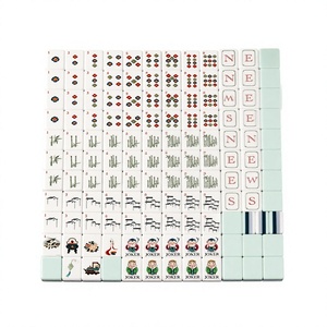 Ensemble de Mahjong de luxe personnalisé de style céladon bleu clair, cadeau haut de gamme pour les soirées de jeu en famille - Product Image 3