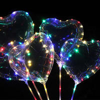 Ballon Bobo clair 18/20/24/32 pouces, Ballon lumineux LED avec autocollant pour décoration de fête et cadeau pour enfants, vente en gros