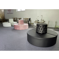 Ensemble de canapés de décoration de mariage en plein air rond capitonné en cuir personnalisable pour les événements de centre commercial
