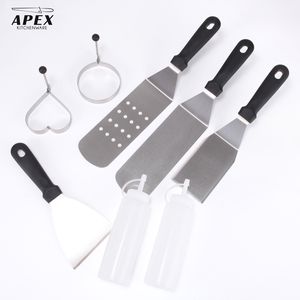 Juego de 13 Accesorios para Parrilla de Acero Inoxidable Apex con Espátula de Metal, Molde para Huevos y Botellas de Spray, Herramientas para Plancha con Certificación CE - Product Image 5