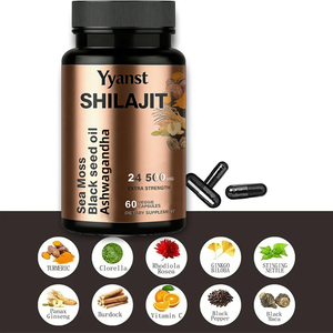 Cápsulas de alta calidad de marca privada con SHILAJIT, musgo marino, aceite de semilla negra y ashwagandha para el alivio del estrés y la salud cognitiva. - Product Image 2