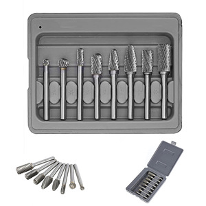 Juego de 8 fresas de carburo con vástago de 1/8 pulg. para corte recto en metal, acabado brillante sin recubrimiento - Product Image 1