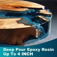 Résine époxy bicomposante non toxique et écologique 3:1 pour table console en résine, transparente comme du cristal, pour le travail du bois, le transport et la construction