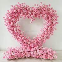 Arche de fleurs artificielles en forme de cœur blanche personnalisée, cadre métallique, arche florale pour mariage, toile de fond pour événement, fête, décoration de scène