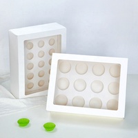 XJH 12 Trous Cupcake Box 24 Pack Cupcakes Emballage Blanc Boîtes D'emballage Biscuits Emballage Papier Couvercle Cupcake Boîtes