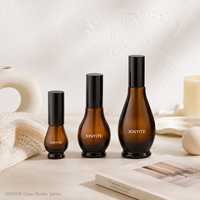 Flacons de parfum en verre ambré en forme de poire, 10 ml, 20 ml, 30 ml, 50 ml, 100 ml, vaporisateur rechargeable à fine brume, contenants cosmétiques