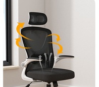 Chaise de bureau exécutive moderne à cadre blanc en maille, réglage lombaire, design ergonomique, accoudoirs réglables, fonction pivotante, pour bureau à domicile