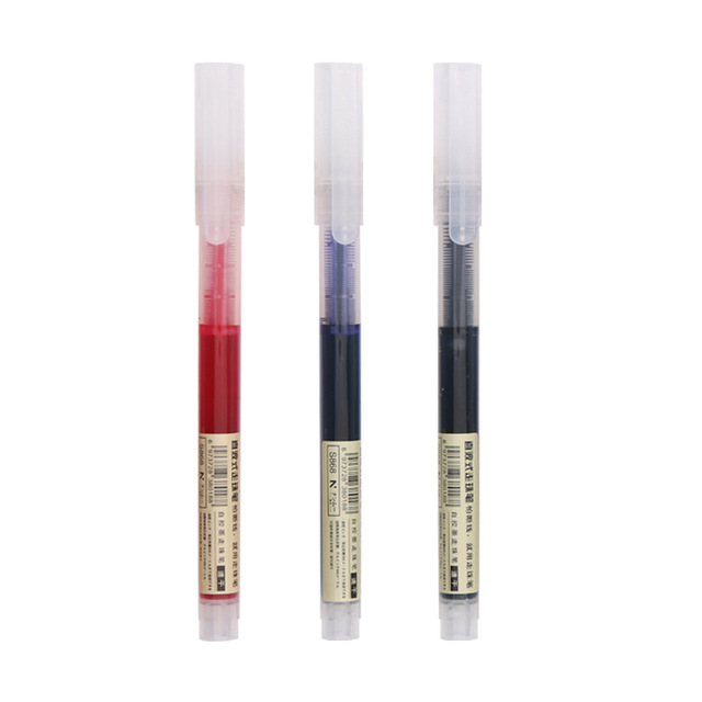 Custom Logo Luxury Metal 0.5mm Liquid Ink Rollerball Pen Quick-Drying Extra-Large Capacity Black Blue Red Stationery