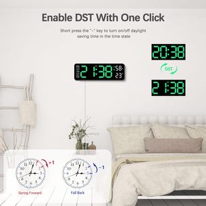 Modern Mirror LED Luminova Display Brightness Adjustable Timer Alarm <b>Clock</b> <b>Digital</b> <b>Wall</b> <b>Clock</b> Home Decor Office - Product Image 4