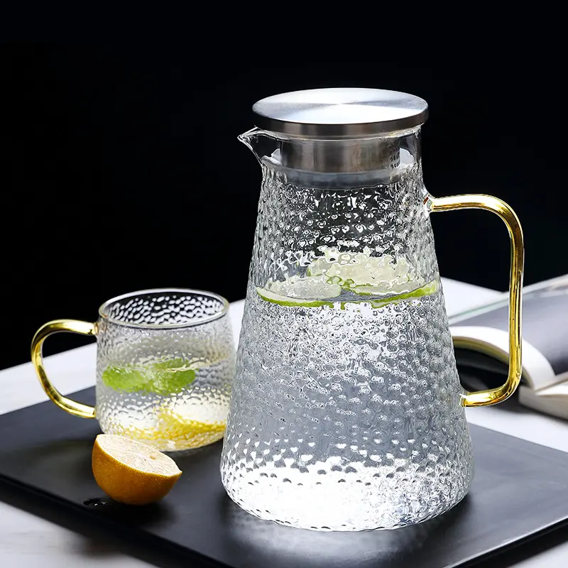 Ensemble de Pots à thé en verre Borosilicate avec couvercle en acier inoxydable, 1500ml