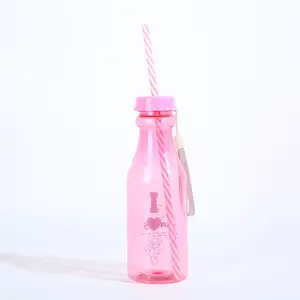 Wholesale Transparent Juice Tea Drink Plastic Milk Bottle 350ml Sippy Plastic Bottle