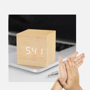 Đồng hồ báo thức bằng gỗ kỹ thuật số LED, đồng hồ gỗ, nhiệt kế, logo tùy chỉnh, quà tặng khuyến mãi, đồng hồ để bàn bằng gỗ - Product Image 6