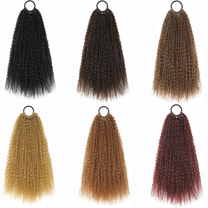 สไตล์ 2 แบบต่อผมหางม้า 12 เส้น เส้นใยสังเคราะห์คุณภาพพรีเมียม สายยางยืดทนทาน ที่พันผมสีดำ - Product Image 2