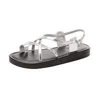 Nouvelle Arrivée Sandales Femme Style Féerique Rétro Polyvalentes à Brides Croisées Bout Ouvert Semelle Souple Plage Talon Carré Romain
