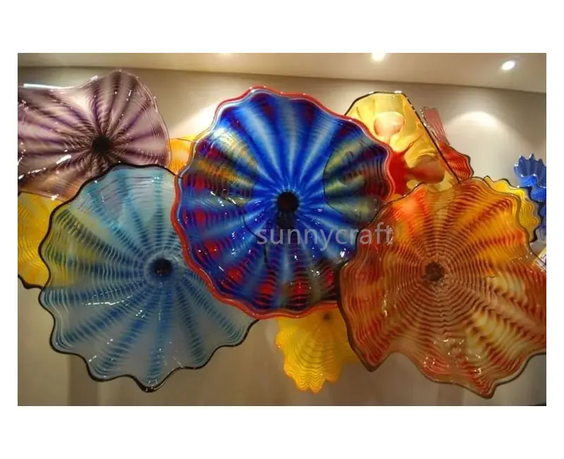 Fiore contemporaneo muro di vetro Murano arte moderna appeso apparecchio di illuminazione a LED a parete montato