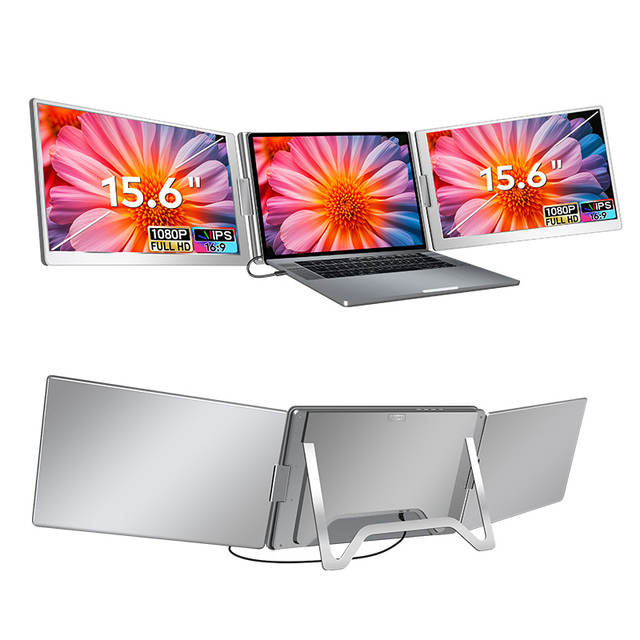 Trending Products 2025 New Arrivals Lcd Display Monitor 3 Screen Laptop Extender 15.6 Inch Pc Accessories 1 Cable Connect