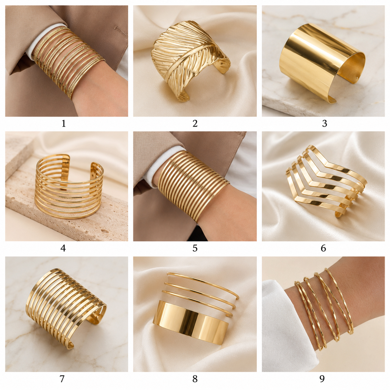 Cuff Bracelets 1 to 9