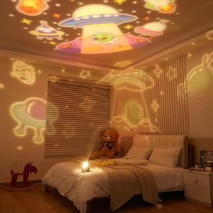 Proiettore LED <span class=keywords><strong>Notte</strong></span> Stellata per Astronauta con Musica, Alimentato a Batteria, Luce Giocattolo Carina Cambia Colore - Product Image 4