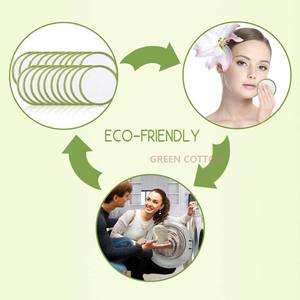 Tampons démaquillants réutilisables avec logo personnalisé, lingettes démaquillantes, coton de <span class=keywords><strong>bambou</strong></span>, double face, tampons nettoyants pour le visage - Product Image 5