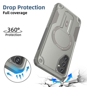 Shockproof Frosted Magnetic Stand <b>Phone</b> case for Samsung S26 ultra S25 S24 FE A 17 Series matte Bumper Bracket Armor Back Cover - Product Image 5