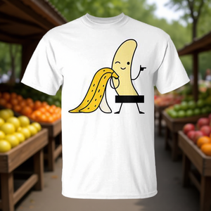 T-shirt débardeur promotionnel imprimé fruits jaunes censurés motif banane - Product Image 3