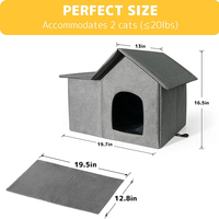 Résistant aux intempéries Extérieur Intérieur Chats Pliable Chaud Sauvage Abri Amovible Doux Tapis Chauffant Chat Maison