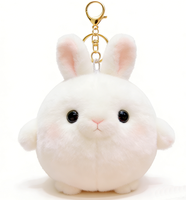 Porte-clés en peluche lapin mignon de dessin animé, unisexe, en coton floqué, 10 cm, breloque de sac, décoration de téléphone portable