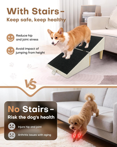 Rampe pliable 2 en 1 <span class=keywords><strong>pour</strong></span> lit, escalier <span class=keywords><strong>pour</strong></span> animaux de compagnie avec ottoman de rangement, pieds en PP antidérapants, rampe <span class=keywords><strong>pour</strong></span> petits chiens, chiens âgés, chats - Product Image 5