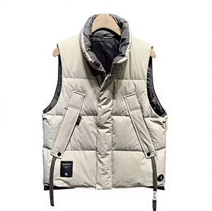 Wholesale Custom logo Men's Women's Polyester Wadding Turtleneck Front <b>Waterproof</b> Winter Outdoor <b>Warm</b> Thick Sleeveless <b>Jacket</b> - Product Image 4