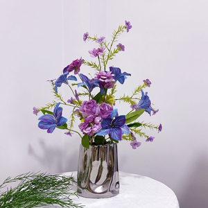 H217 Vente en gros de grandes fleurs artificielles violettes Monet Garden pour la décoration intérieure, la création de cartes <span class=keywords><strong>photo</strong></span> et la décoration de fenêtres - Product Image 5