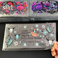 Pegatinas Personalizadas UV DTF para Vasos, Fáciles de Transferir, Resistentes al Agua, Calcomanías de PET para Vasos, Tazas y Botellas de 16 oz
