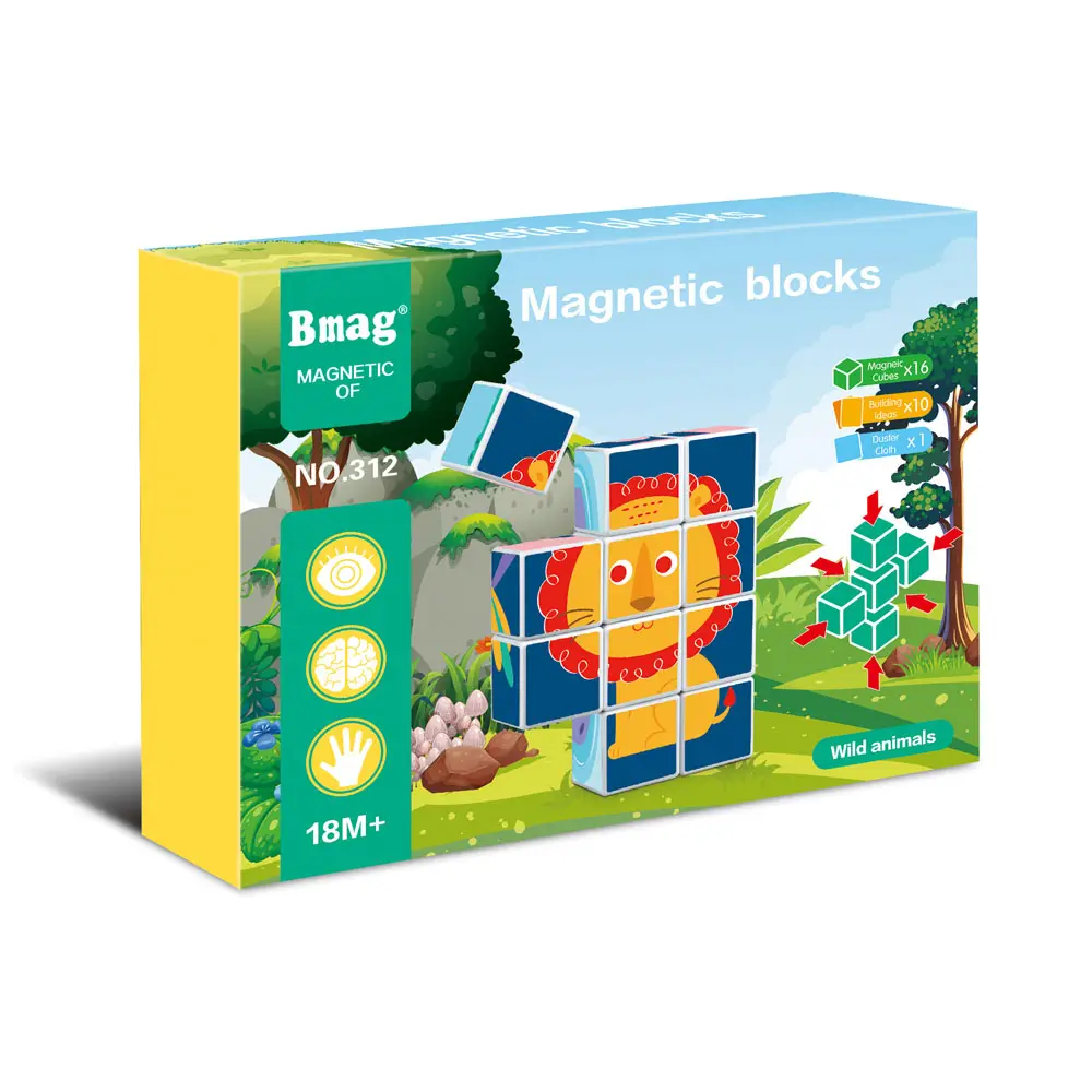 Blocs de construction magnétiques pour enfants, 8 pièces, constructeur intelligent 3D, chat, jouet Puzzle éducatif