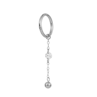 Fuxuan Anneau clicker segmenté articulé en Titane ASTM F136 avec pendentif chaîne, Boucles d'oreilles clicker, Bijoux de piercing corporel