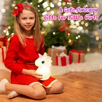 Offre Spéciale USB Recharge Sound Machine LED Mood Light Silicone Licorne Bébé Veilleuses Smart Pat Light