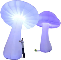 Champignon Gonflable Géant Réaliste avec Lumières LED et Souffleur Intégré, Modèle de Champignon Violet Ultra-réaliste, Accessoires de Décoration pour Fêtes et Scènes