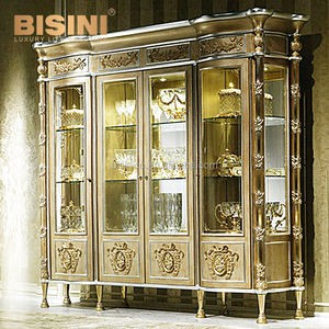 Aparador de Buffet con seis cajones, Alacena con acabado y <span class=keywords><strong>columna</strong></span> de madera antigua estilo Imperial italiano de lujo, con seis cajones - Product Image 2