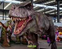 Model Dinosaurus T-rex Animatronik Mirip Asli untuk Taman Bermain Dalam Ruangan dan Pameran Museum