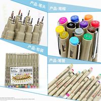 Stylos marqueurs permanents professionnels de qualité supérieure, 12 couleurs, en plastique, micro-stylos fins pour modèles en papier MS-807C