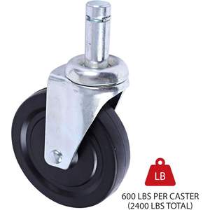 Juego de 4 ruedas giratorias Alera de 600 lb, color gris, ruedas sólidas para estanterías de alambre, antipinchazos, hechas de poliuretano y nailon, usadas - Product Image 4