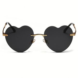 Custom Logo Fashion Retro Men Women Metal Legs Colorful Sun Glasses Rimless Heart Shaped <b>Sunglasses</b> for Lady - Product Image 6