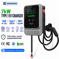 Chargeur EV de type 1, 7 kW, 32 A, monophasé, 220 V, SAE J1772, niveau 2, borne de recharge murale, USA, avec WiFi Tuya, station de recharge pour véhicules électriques