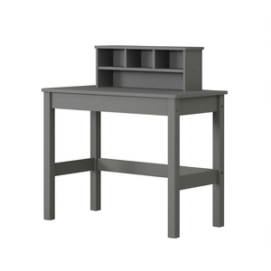 Scrivania per computer con finitura Logan Grey, superficie in legno, mobili per ufficio domestico - Product Image 1