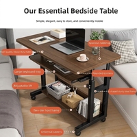 Table de lit mobile réglable en hauteur, bureau d'ordinateur mobile pour chambre à coucher, dortoir, bureau à domicile pour étudiants