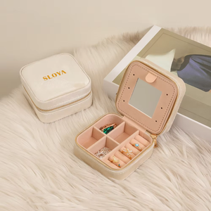 Joyero de viaje de terciopelo con logotipo personalizado Embalaje de boda de moda para pendientes Anillo Collar - Product Image 2